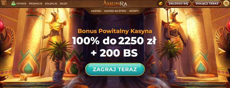 Kasyno AmunRa – magiczna podróż do Egiptu