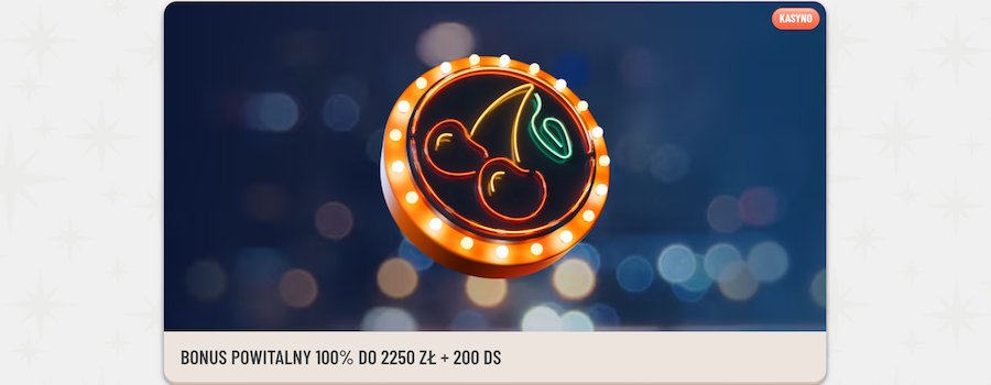 Bonus powitalny 100% do 2250 zł + 200 darmowych spinów w Extra Vegas.